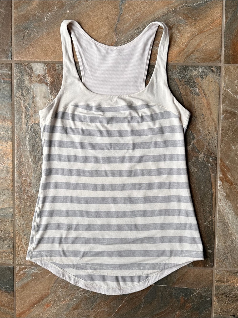 Lululemon Run: First Base Tank Micro Macro Polar Cream Silver Slate Size 6